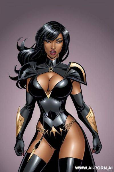 (((cartoon comics art))), ((high fantasy)), black woman, fighter - ai-porn.ai on pornintellect.com