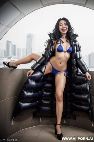 (((gigantic oversized puffer jacket))), soaked with cum, titjob - ai-porn.ai on pornintellect.com