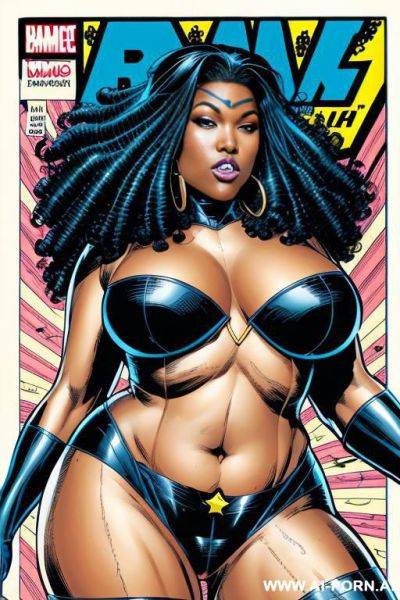 (((comics art))), black woman, bbw, super hero - ai-porn.ai on pornintellect.com