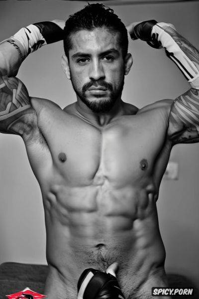 2 hombres mexicanos guapos deportistas peleadores ufc musculosos penes muy grandes erectos morenos brasos gruesos musculos muy definidos biceps grandes pectorales grandes 6 pack tatuado photo realista - spicy.porn on pornintellect.com