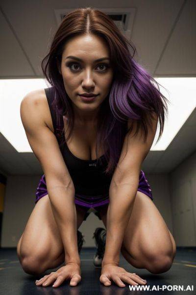 Big ass, long hair, purple hair, gy, spread pussy, ,smile face - ai-porn.ai on pornintellect.com