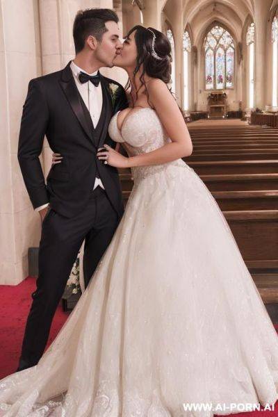 ((((d0uglas and reg1na)))) ((((hiperrealistic image)))) ((((portrait couple)))) ((((blessed wedding)))) ((((dazzling bride with handsome groom)))) ((((shine wonderful dress with gigantic cleavage)))) ((((teardrops - ai-porn.ai on pornintellect.com