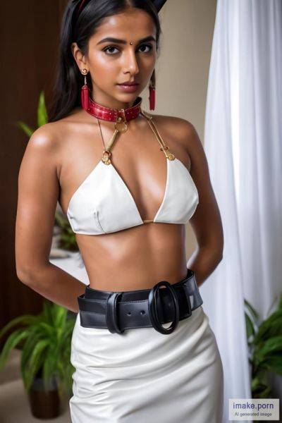 Indian girl with leather neck colar belt around her neck and cat... - imake.porn - India on pornintellect.com