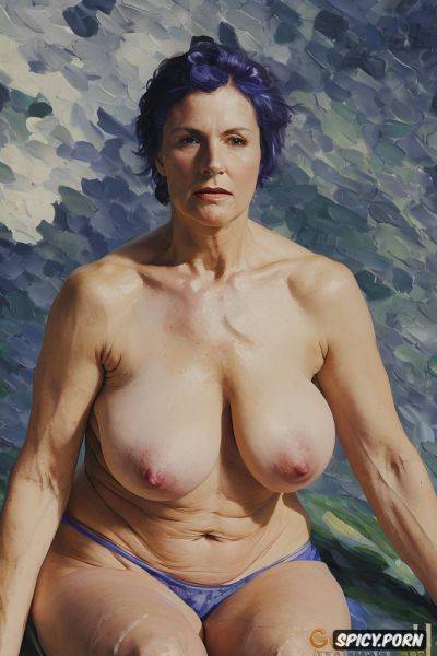 Small breasts, fat thighs, impressionism painting, old woman with small drooping tits - spicy.porn on pornintellect.com