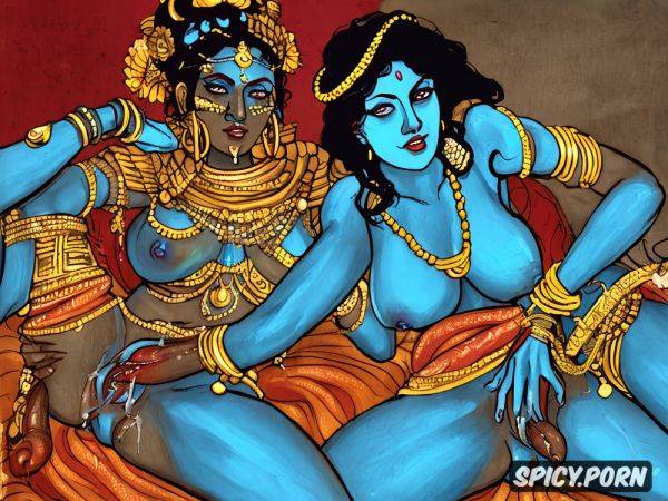 Lesbian sex, indian jewelry, in suhagraat hindu godess kali blue skin - spicy.porn - India on pornintellect.com