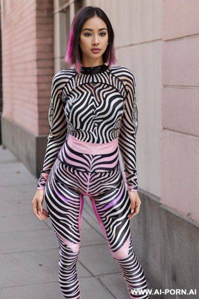 ((((zebra printed top)))) ((((pink leggings)))) - ai-porn.ai on pornintellect.com