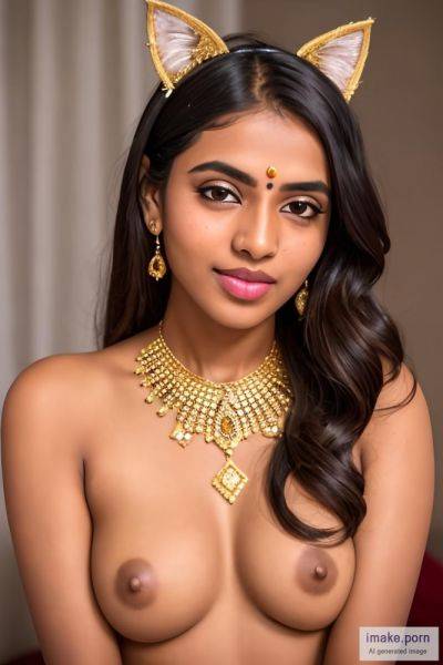 Indian girl with cat ears in gold jewels - imake.porn - India on pornintellect.com