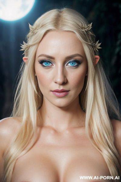 Blue eyes, elven bride, topless - ai-porn.ai on pornintellect.com