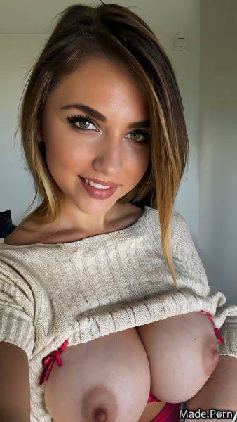 Athlete long hair natural tits brown sweater masturbation cum on tits AI porn - made.porn on pornintellect.com