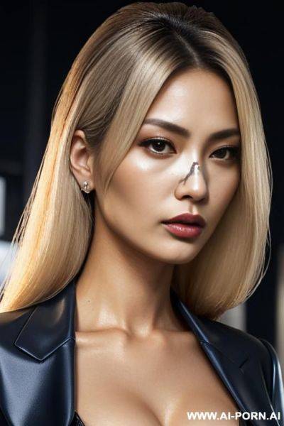 (mature depiction) tanned skin colour, flowing hairdo, looks to sky. - ai-porn.ai on pornintellect.com