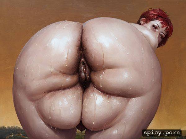 Hairy fat vagina, complete view, spreading dirty ass, hairy naked no clothes chubby xxl pale skin short haired european with huge tits and open ass - spicy.porn on pornintellect.com