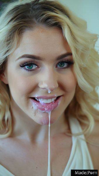 Looking at viewer curly hair princess bukkake fairer skin babe open mouth AI porn - made.porn on pornintellect.com