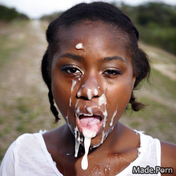 Close up real eyebrow open mouth green hair woman clown cum in mouth AI porn - made.porn on pornintellect.com