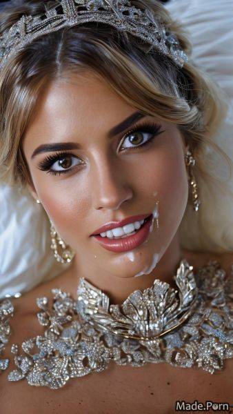 Tanned skin looking at viewer close up smile cumshot facial woman AI porn - made.porn on pornintellect.com
