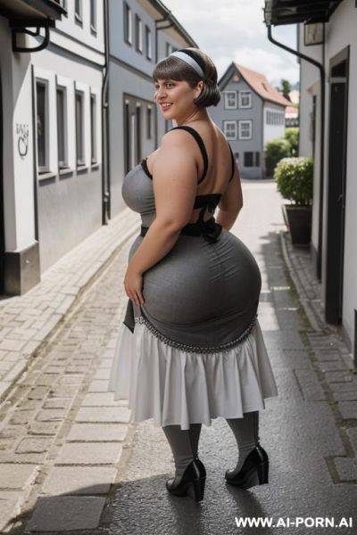 Egyptian queen wearing white dress, (bobcut hairstyle), (((massive huge breasts))), full body view, photorealistic, ((chubby woman)), ((wide hips)), ((huge butt)), beach, smiling, (hairband), (crouching), ((view from behind)) - ai-porn.ai - Egypt on pornintellect.com