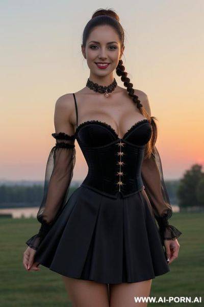 Seductive smile, sexy eyes, skirt - ai-porn.ai on pornintellect.com