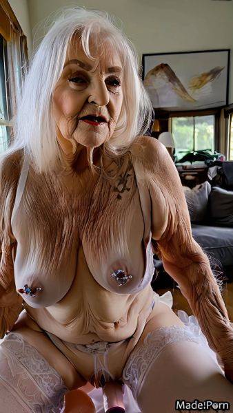 Made 90 white hair piercing indoors woman saggy tits AI porn - made.porn on pornintellect.com