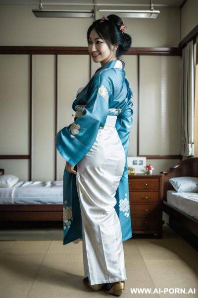 Mulan pulls down her pants, spreas her ass, anus is shown, no panties and no kimono - ai-porn.ai on pornintellect.com
