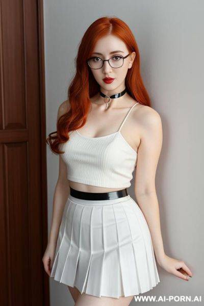 (choker) (thick rimmed glasses) - ai-porn.ai on pornintellect.com