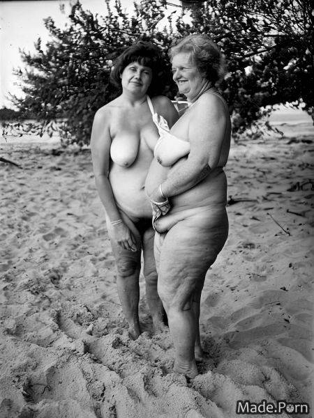 Saggy tits ssbbw beach woman undressing vintage tan lines AI porn - made.porn on pornintellect.com