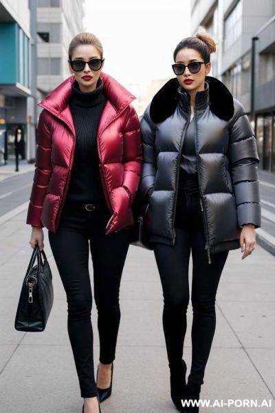 Two suburb moms fucking wearing thick puffer jackets - ai-porn.ai on pornintellect.com