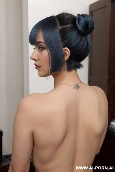 Bob cut; 3o years old; naked; with a dildo - ai-porn.ai on pornintellect.com