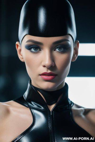 High quality, highly detailed, photorealistic, k, cyberpunk, black open military uniform, black militarty cap, epaulettes, a dramatic, high-contrast photograph of an 1-year-old woman, super , sharp shws, - ai-porn.ai on pornintellect.com