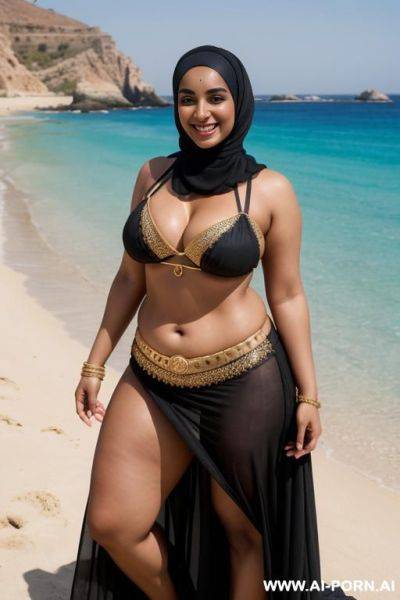 Hijab , bikini , with black grandpa - ai-porn.ai on pornintellect.com