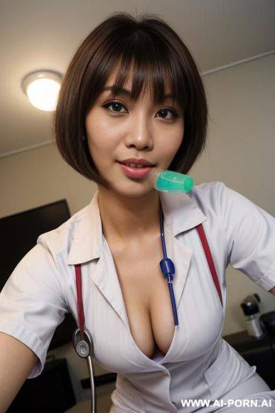 ((sucking a 20 cm cock)), ((nurse)) ((he cum in her face)) ((fellatio)) - ai-porn.ai on pornintellect.com