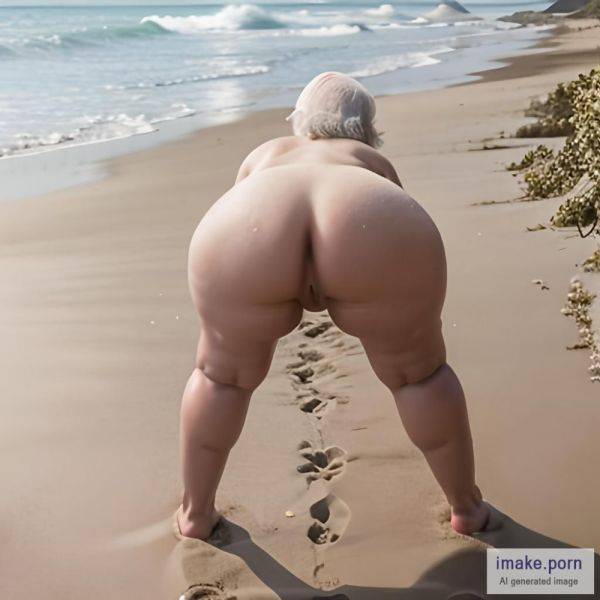 Granny, SSBBW, BBW, White Hair, Short Hair, European, Beach,... - imake.porn on pornintellect.com