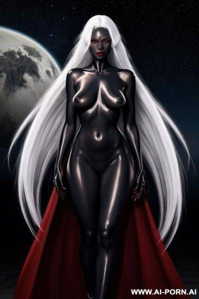 Drow. red eyes. white hair. - ai-porn.ai on pornintellect.com