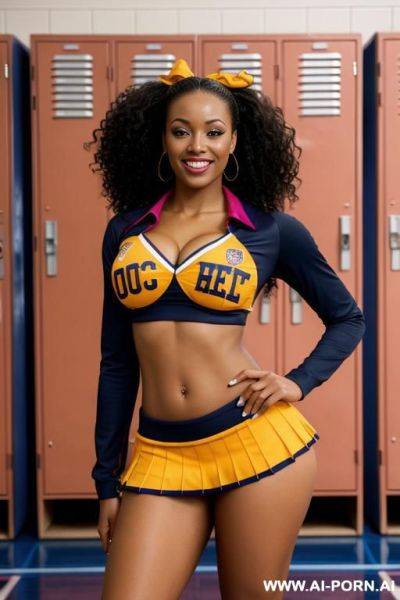 African american, cheerleader, locker room - ai-porn.ai - Usa on pornintellect.com