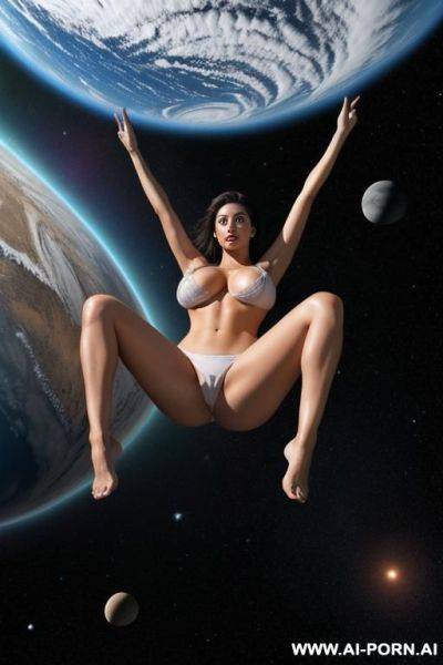 Giant boob drop, floating, space - ai-porn.ai on pornintellect.com