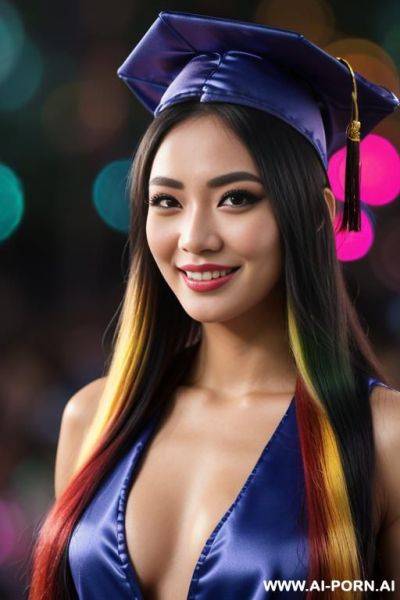 (highest quality) extreme closeup, entering her tanned body, coloured eyelashes, long hair, เด็กใหม่, chicha amatyakul, neon bokeh, - ai-porn.ai on pornintellect.com