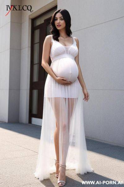 Pregnant transparent dress - ai-porn.ai on pornintellect.com