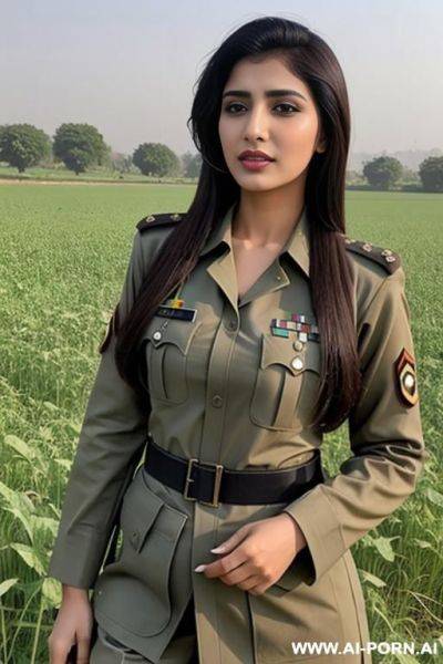 A pakistani woman in pakistani army uniform showing her nude private parts in fields - ai-porn.ai - Pakistan on pornintellect.com