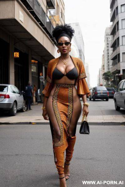 African, milf, sexy outfit, street corner - ai-porn.ai on pornintellect.com