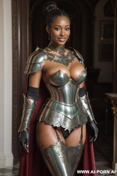 Ultra realistic, front view, full body view, , beautiful woman, beautiful eyes, beautiful face, detailed face, beautiful breasts, perfect breasts, perfect niples, green knight, ornate platinium aplate - ai-porn.ai on pornintellect.com