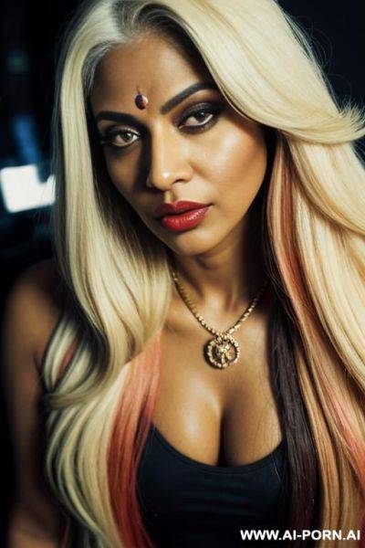 (highest quality) closeup, entering her tanned face, long hair, aroused, indian milf, mature, nasty look, big eyes, lipstick, seductive face, masterpiece, fantasy, cuckquean - ai-porn.ai - India on pornintellect.com