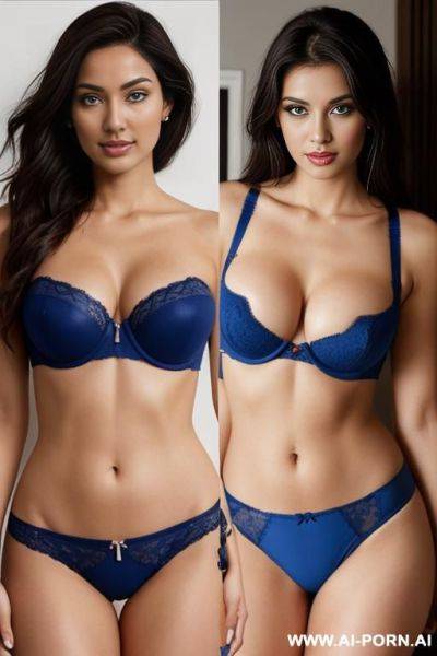 Full shot, alluring thighs, big boobs, brazilian, hijab, bandeau bra as top, i want two left and right photos, with same woman, , the left photo is with red bandeau lingerie and hijab, the - ai-porn.ai - Brazil on pornintellect.com