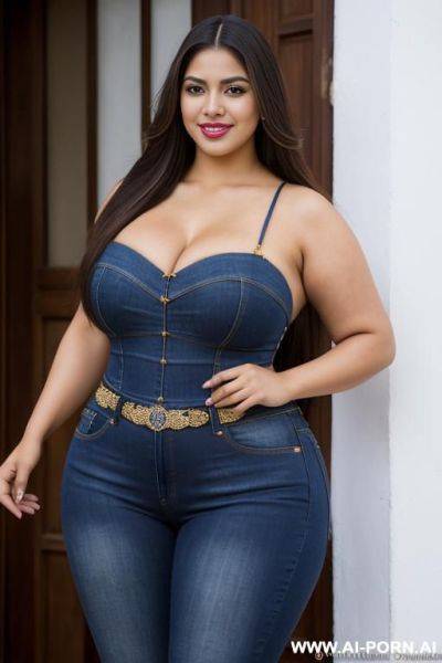 Supermodel, mexican, long hair, hourglass shaped, beautiful eyes, extra thicc, super plump - ai-porn.ai - Mexico on pornintellect.com