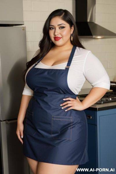 Hot mexican, gorgeous , pear shaped, extra thicc, very chubby, good makeup, chola, domesticated, tight red apron - ai-porn.ai - Mexico on pornintellect.com