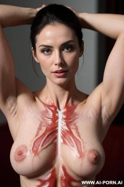 Veins under the skin can be seen making the skin lumpy and streaky - ai-porn.ai on pornintellect.com