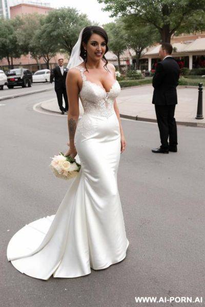 Bride sexy wedding dress sucking a cock in public - ai-porn.ai on pornintellect.com