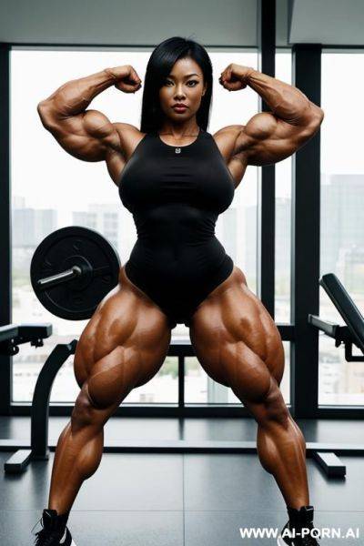 媚黑人妻, massive muscled bulked up thighs, strong huge legs - ai-porn.ai on pornintellect.com