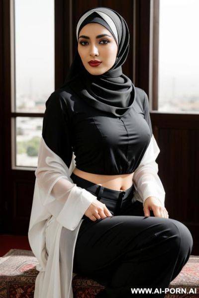 Wide hips, headscarf, trousers, sit - ai-porn.ai on pornintellect.com