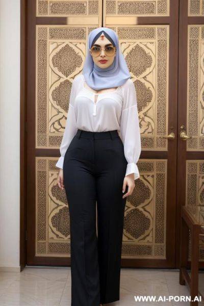 Wide hips, headscarf, blouse, trousers - ai-porn.ai on pornintellect.com