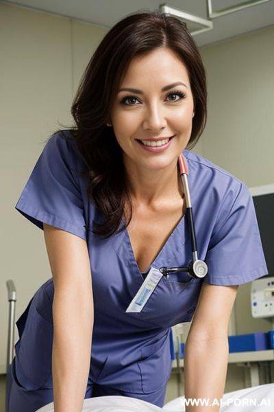 (closeup) (bending down) (happy) (hospital) (nurse) (scrubs) - ai-porn.ai on pornintellect.com