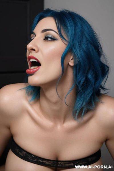 Blue hair, anal sex, open mouth, orgasm faxy - ai-porn.ai on pornintellect.com