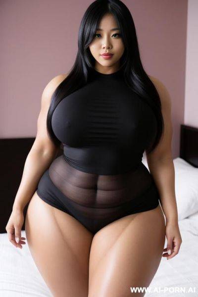 媚黑人妻, massive fat bulked up thighs, bedroom - ai-porn.ai on pornintellect.com
